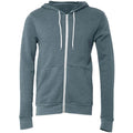 Slate Heather - Front - Bella + Canvas Adults Unisex Full Zip Hoodie