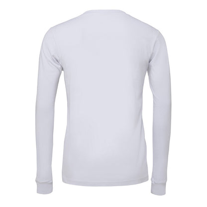 White - Side - Bella + Canvas Adults Unisex Jersey Long Sleeve T-Shirt