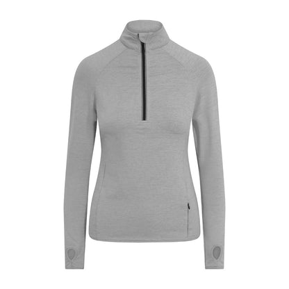 Silver Grey - Front - AWDis Just Cool Womens-Ladies Cool-Flex Half Zip Top