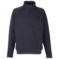 Deep Navy - Front - Fruit of the Loom Adults Unisex Classic Zip Neck Sweatshirt