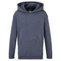 Heather Navy - Front - Fruit of the Loom Childrens-Kids Classic Hooded Sweatshirt