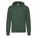 Bottle Green - Front - Fruit of the Loom Adults Unisex Classic Hooded Sweatshirt
