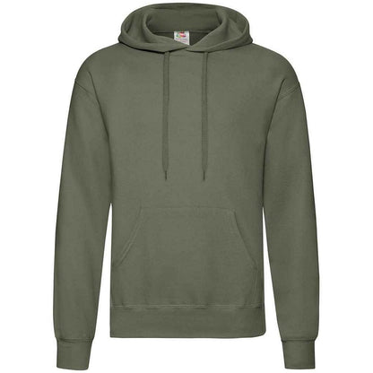 Classic Olive - Front - Fruit Of The Loom Adults Unisex Classic Hooded Sweatshirt