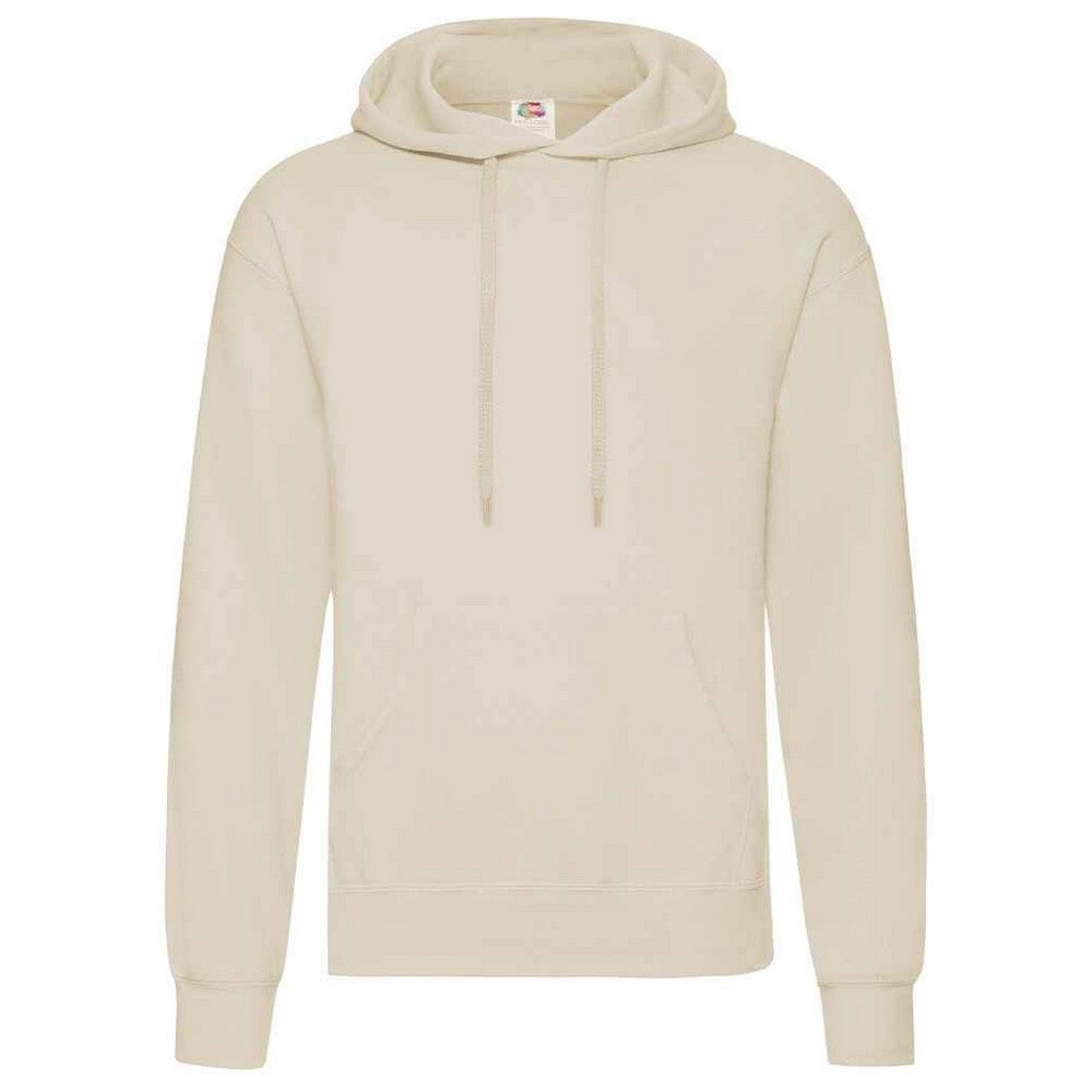 Natural - Front - Fruit Of The Loom Adults Unisex Classic Hooded Sweatshirt