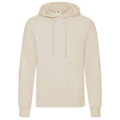 Natural - Front - Fruit Of The Loom Adults Unisex Classic Hooded Sweatshirt
