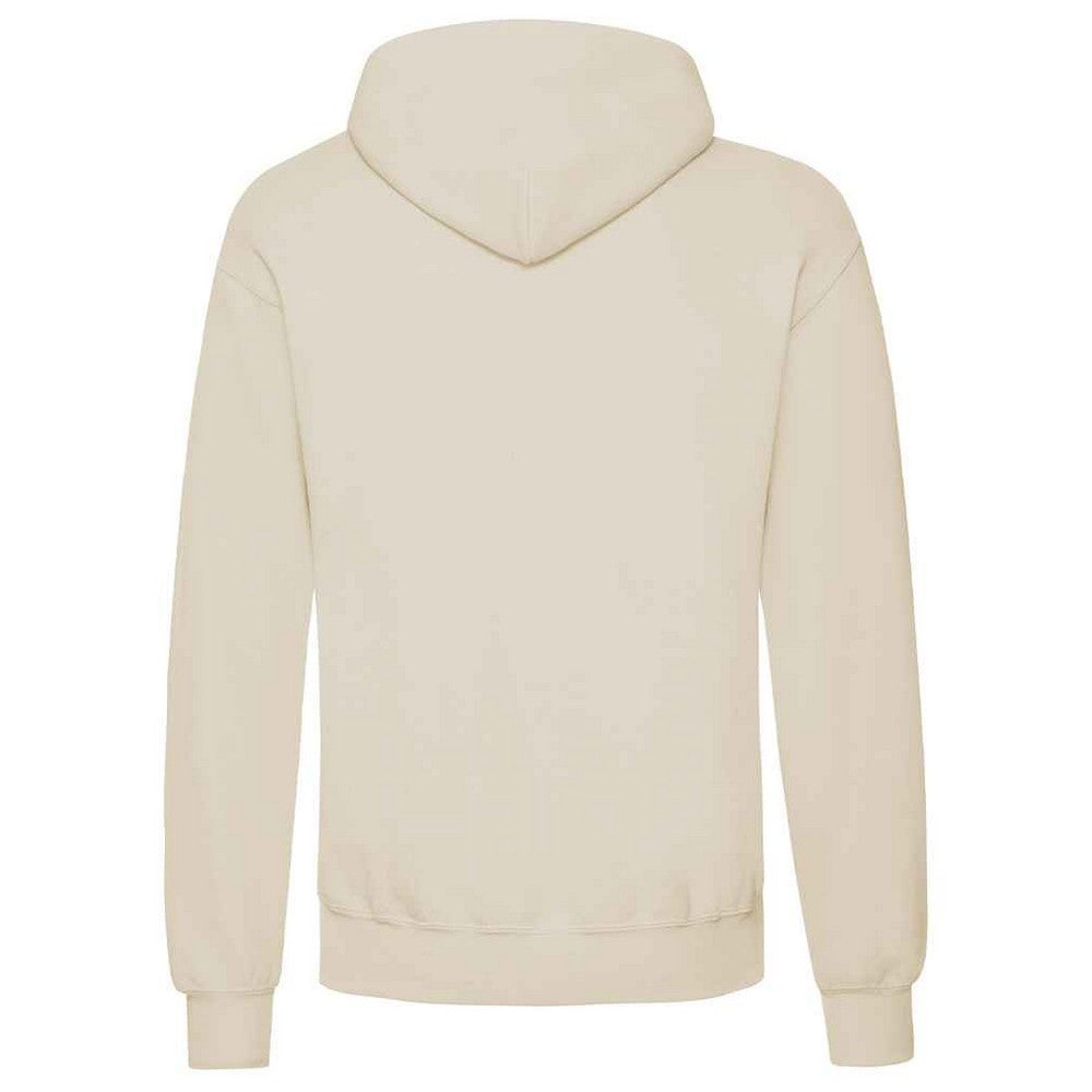 Natural - Back - Fruit Of The Loom Adults Unisex Classic Hooded Sweatshirt
