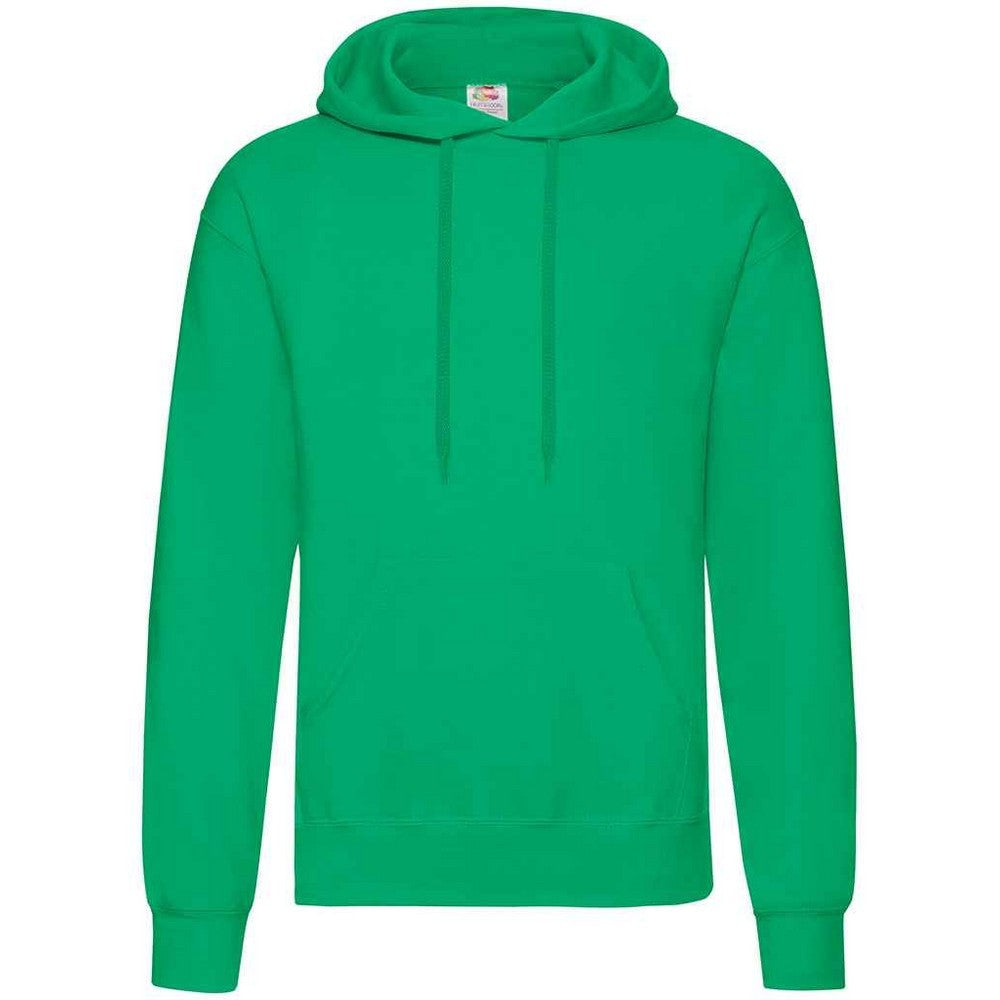 Kelly Green - Front - Fruit Of The Loom Adults Unisex Classic Hooded Sweatshirt