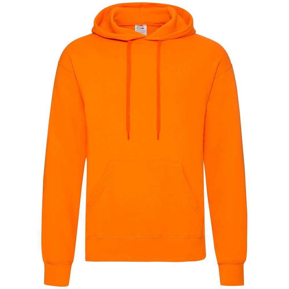 Orange - Front - Fruit Of The Loom Adults Unisex Classic Hooded Sweatshirt