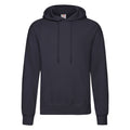 Deep Navy - Front - Fruit Of The Loom Adults Unisex Classic Hooded Sweatshirt