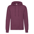 Burgundy - Front - Fruit of the Loom Adults Unisex Classic Hooded Sweatshirt