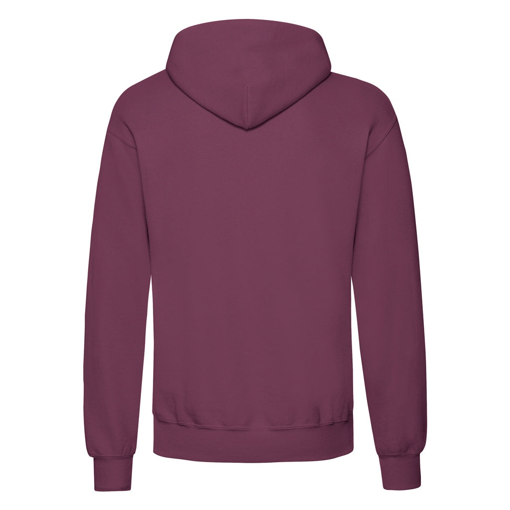 Burgundy - Back - Fruit Of The Loom Adults Unisex Classic Hooded Sweatshirt
