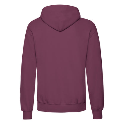 Burgundy - Back - Fruit Of The Loom Adults Unisex Classic Hooded Sweatshirt