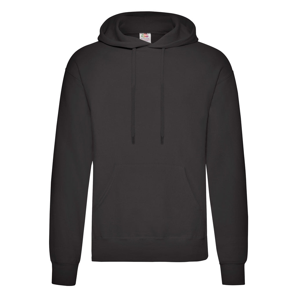 Black - Front - Fruit Of The Loom Adults Unisex Classic Hooded Sweatshirt