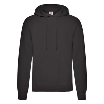 Black - Front - Fruit Of The Loom Adults Unisex Classic Hooded Sweatshirt