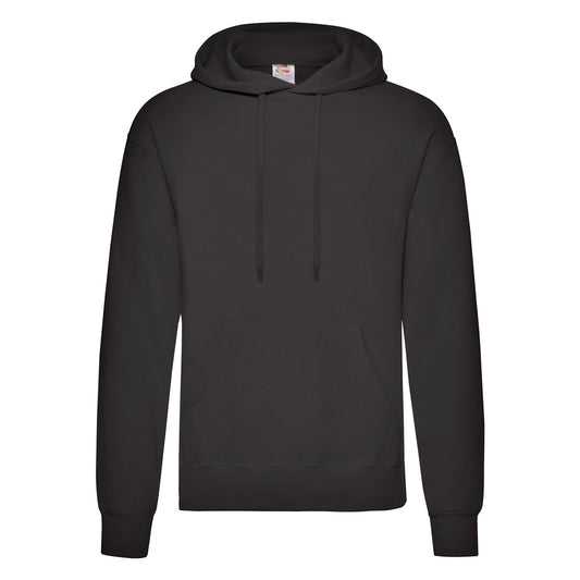 Black - Front - Fruit Of The Loom Adults Unisex Classic Hooded Sweatshirt