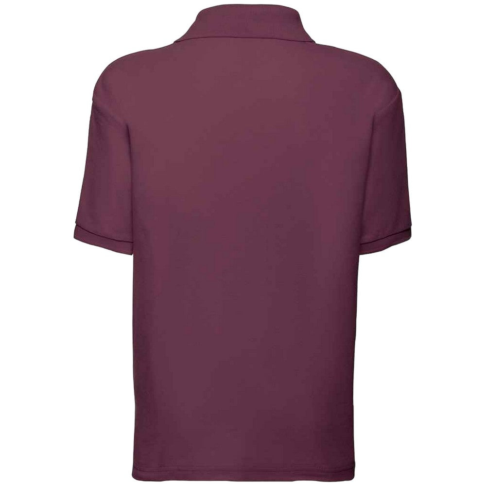 Burgundy - Back - Fruit Of The Loom Childrens-Kids Poly-Cotton Pique Polo Shirt