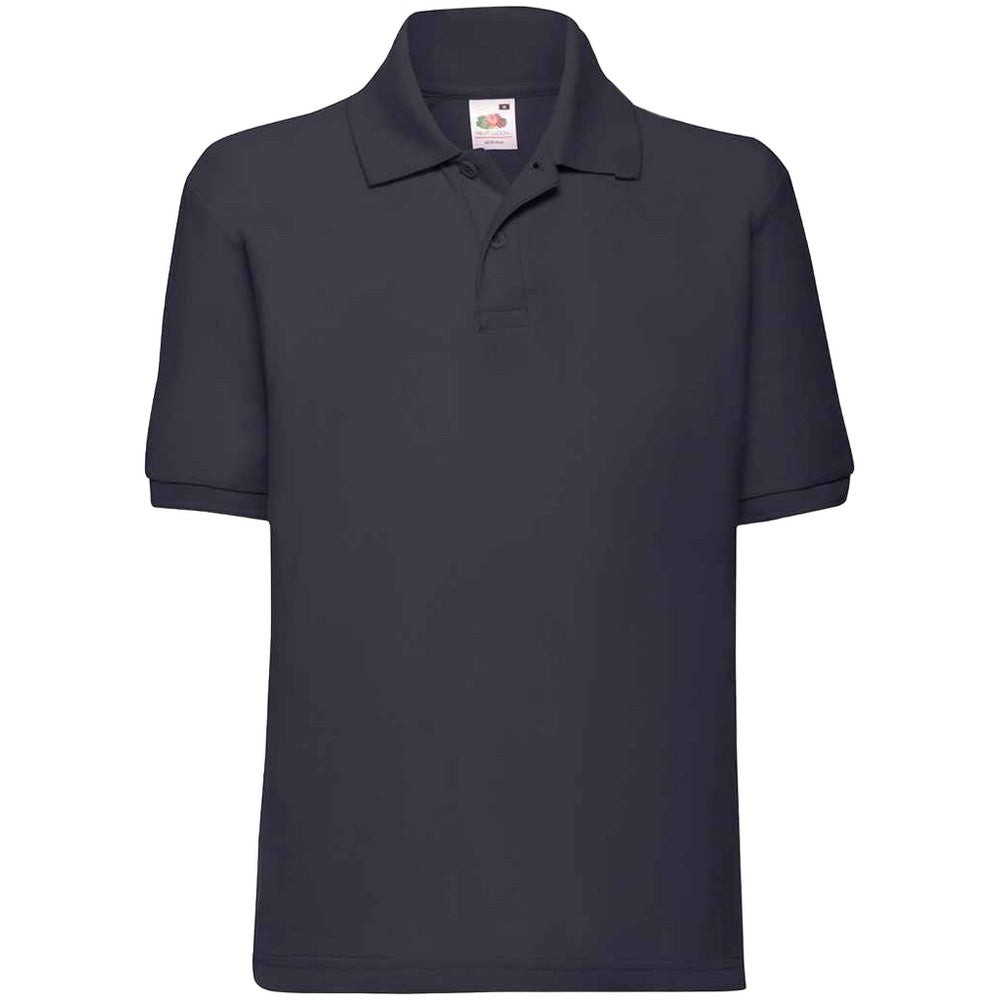 Deep Navy - Front - Fruit Of The Loom Childrens-Kids Poly-Cotton Pique Polo Shirt