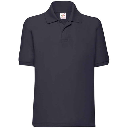 Deep Navy - Front - Fruit Of The Loom Childrens-Kids Poly-Cotton Pique Polo Shirt