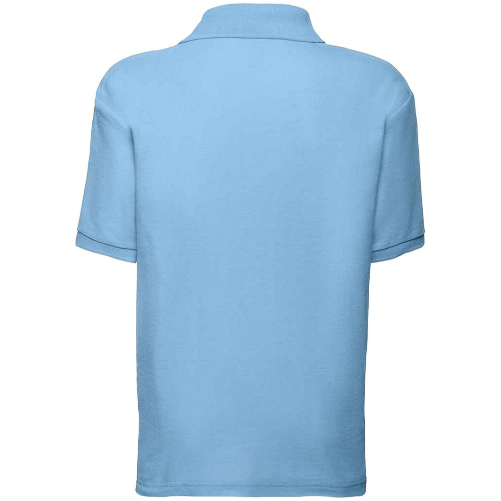 Sky Blue - Back - Fruit Of The Loom Childrens-Kids Poly-Cotton Pique Polo Shirt