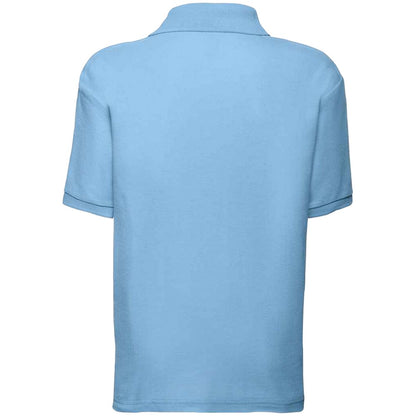 Sky Blue - Back - Fruit Of The Loom Childrens-Kids Poly-Cotton Pique Polo Shirt