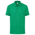 Heather Green - Front - Fruit Of The Loom Childrens-Kids Poly-Cotton Pique Polo Shirt