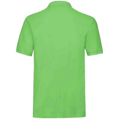 Lime - Back - Fruit of the Loom Mens Premium Cotton Pique Polo Shirt