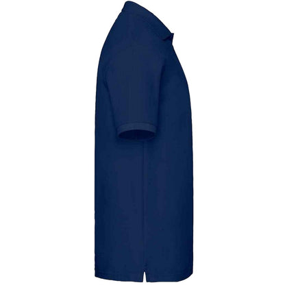 Navy - Side - Fruit of the Loom Mens Premium Cotton Pique Polo Shirt