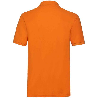Orange - Back - Fruit of the Loom Mens Premium Cotton Pique Polo Shirt