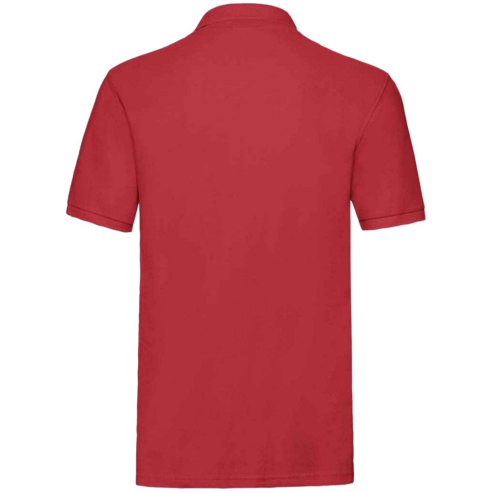 Red - Back - Fruit of the Loom Mens Premium Cotton Pique Polo Shirt