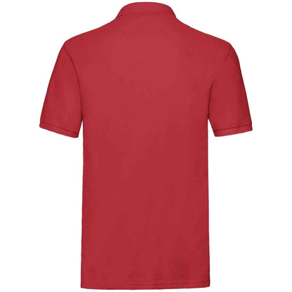 Red - Back - Fruit of the Loom Mens Premium Cotton Pique Polo Shirt
