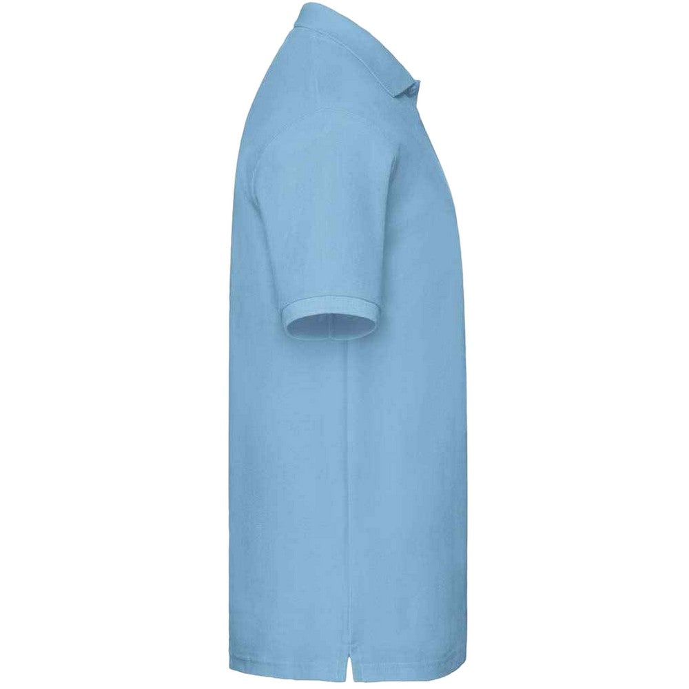 Sky Blue - Side - Fruit of the Loom Mens Premium Cotton Pique Polo Shirt