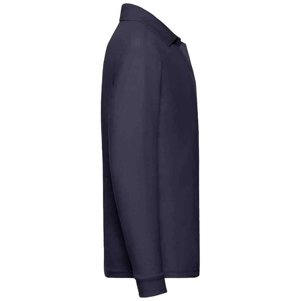 Deep Navy - Side - Fruit Of The Loom Childrens-Kids Long Sleeve Pique Polo Shirt