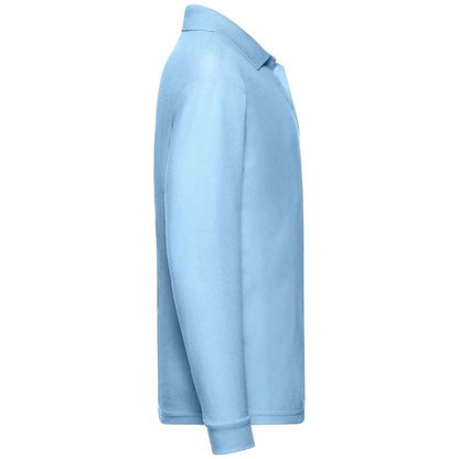 Sky Blue - Side - Fruit Of The Loom Childrens-Kids Long Sleeve Pique Polo Shirt