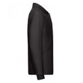 Black - Side - Fruit Of The Loom Childrens-Kids Long Sleeve Pique Polo Shirt