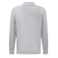 Heather Grey - Back - Fruit Of The Loom Childrens-Kids Long Sleeve Pique Polo Shirt
