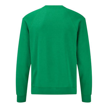 Heather Green - Back - Fruit Of The Loom Adults Unisex Classic Raglan Sweatshirt