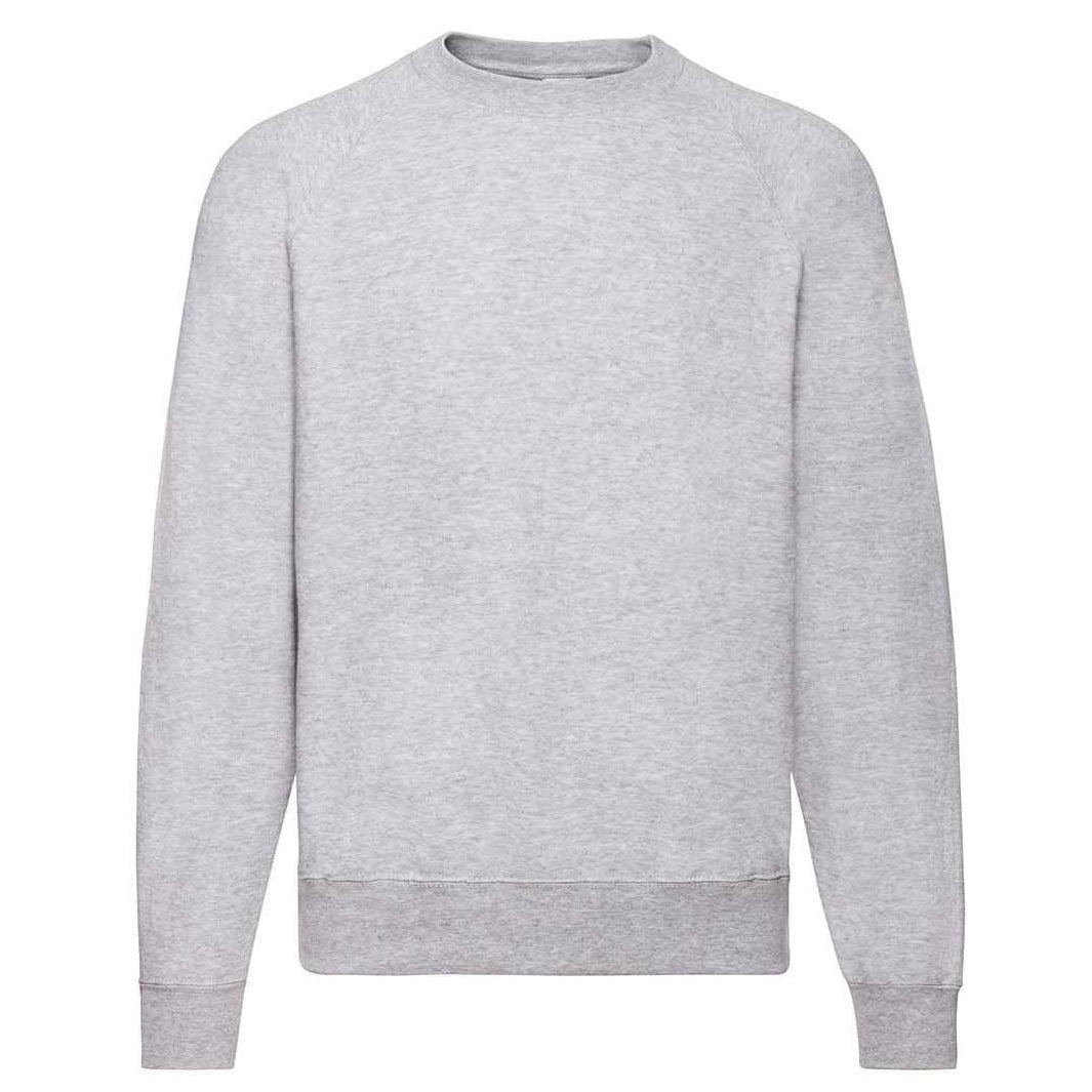 Heather Grey - Front - Fruit Of The Loom Adults Unisex Classic Raglan Sweatshirt