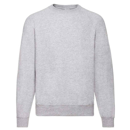 Heather Grey - Front - Fruit Of The Loom Adults Unisex Classic Raglan Sweatshirt