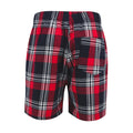 Red-Navy - Back - SF Mens Tartan Lounge Shorts
