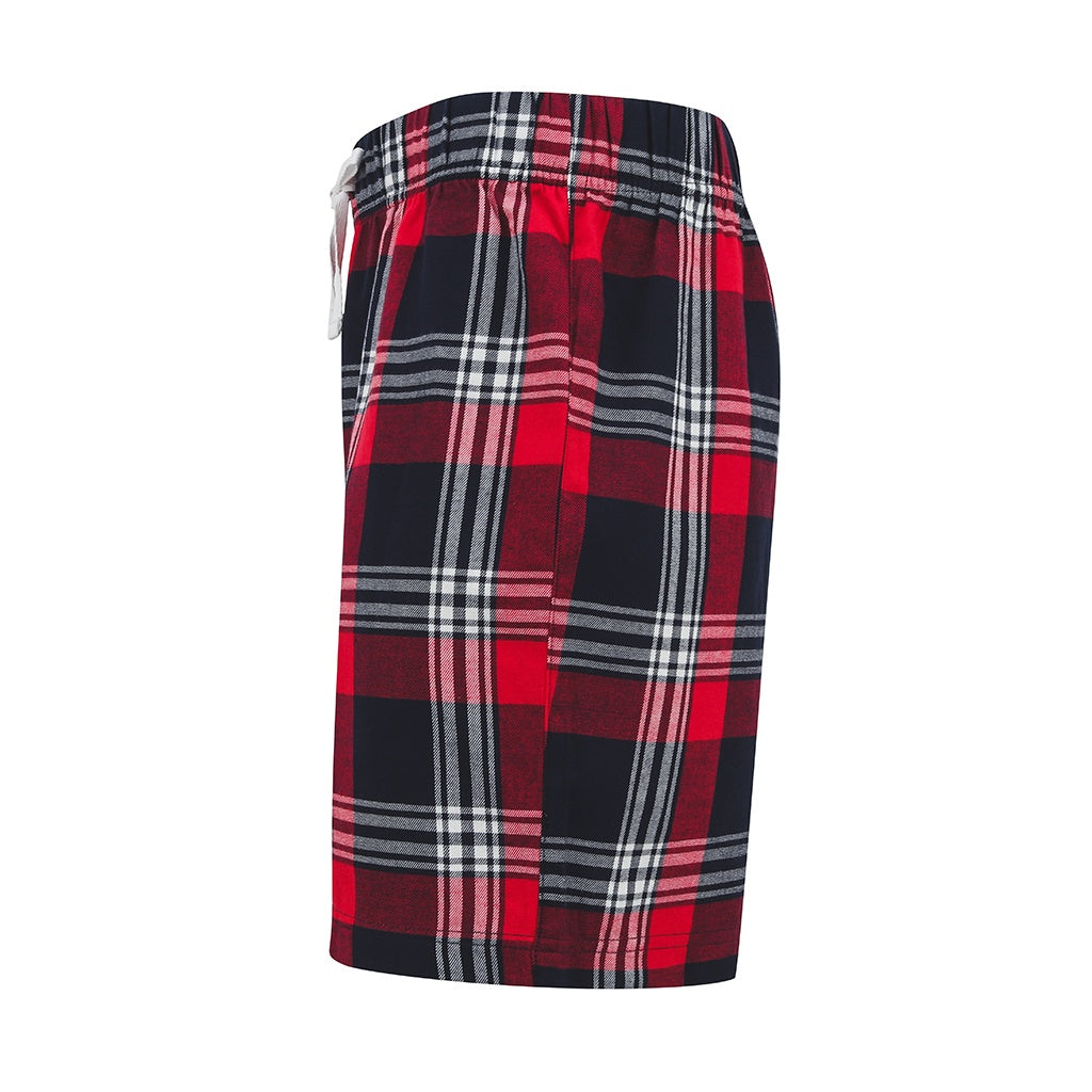 Red-Navy - Side - SF Mens Tartan Lounge Shorts