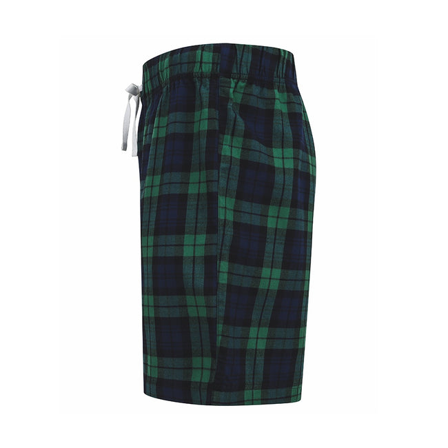 Navy-Green - Side - SF Mens Tartan Lounge Shorts