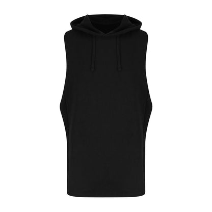 Jet Black - Front - AWDis Adults Unisex Just Cool Urban Sleeveless Muscle Hoodie