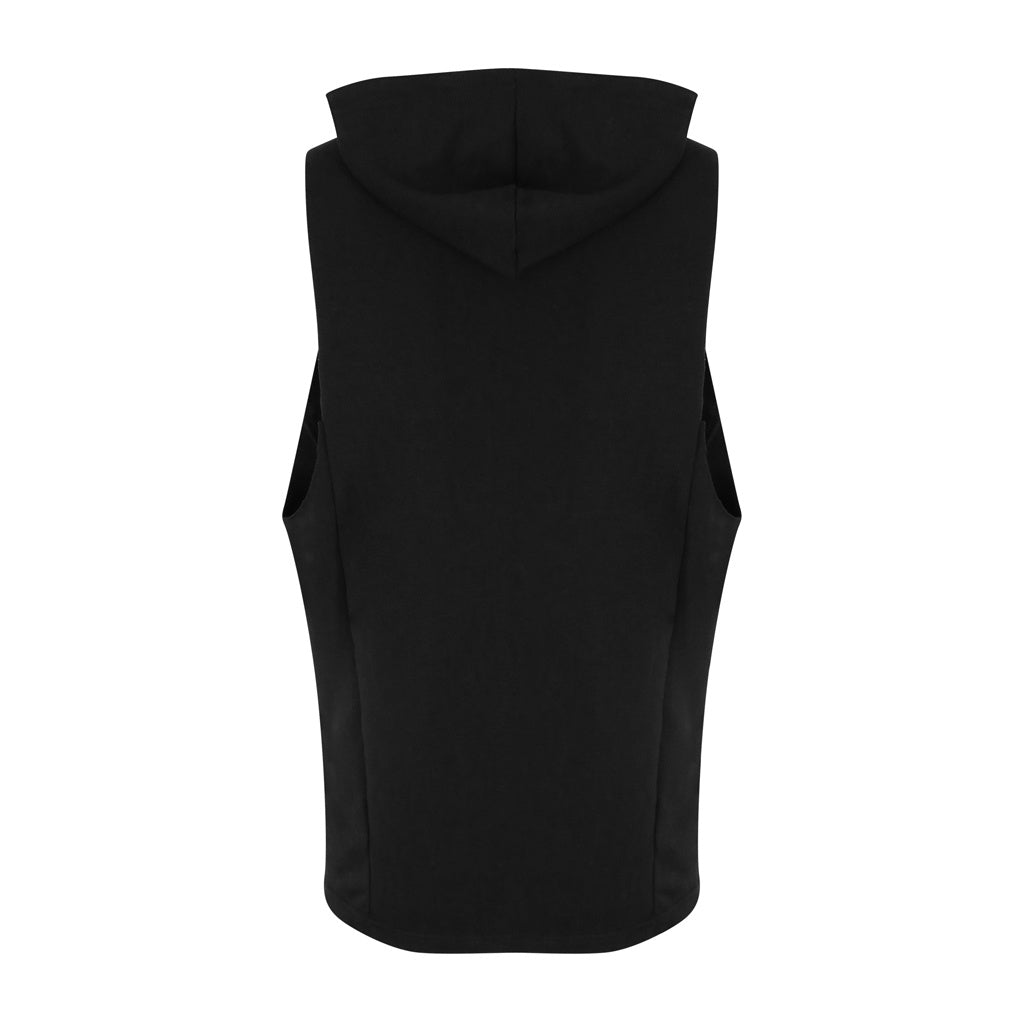 Jet Black - Back - AWDis Adults Unisex Just Cool Urban Sleeveless Muscle Hoodie