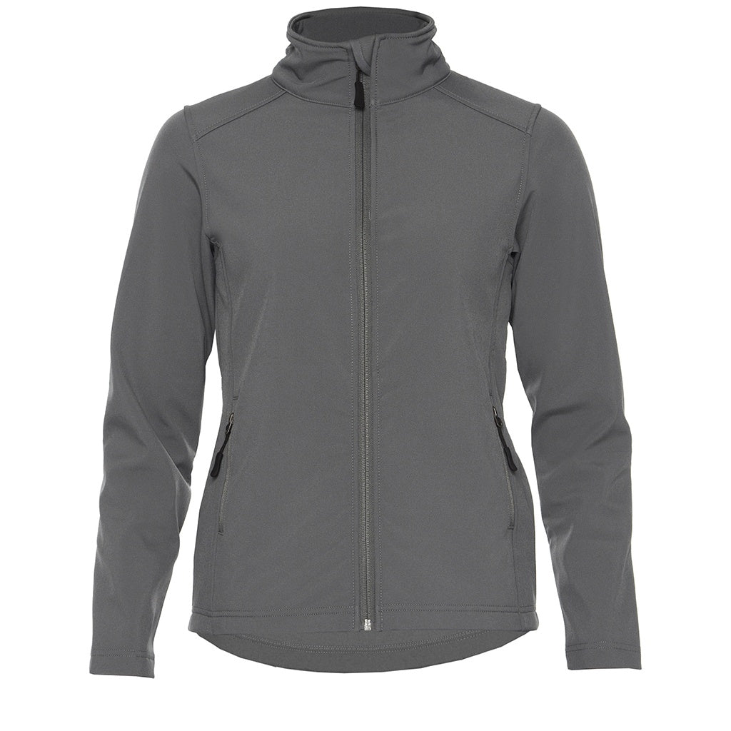 Charcoal - Front - Gildan Womens-Ladies Hammer Soft Shell Jacket