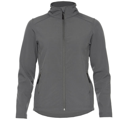 Charcoal - Front - Gildan Womens-Ladies Hammer Soft Shell Jacket