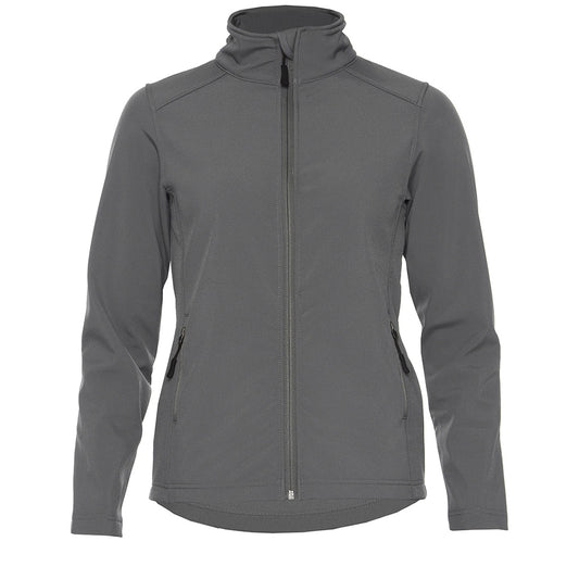 Charcoal - Front - Gildan Womens-Ladies Hammer Soft Shell Jacket
