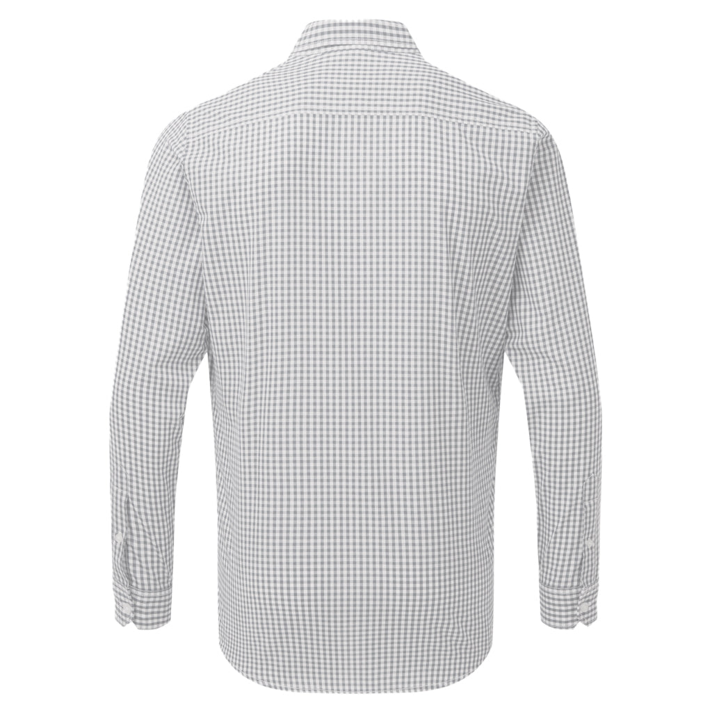 Silver-White - Back - Premier Mens Maxton Check Long Sleeve Shirt