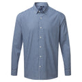 Navy-White - Front - Premier Mens Maxton Check Long Sleeve Shirt