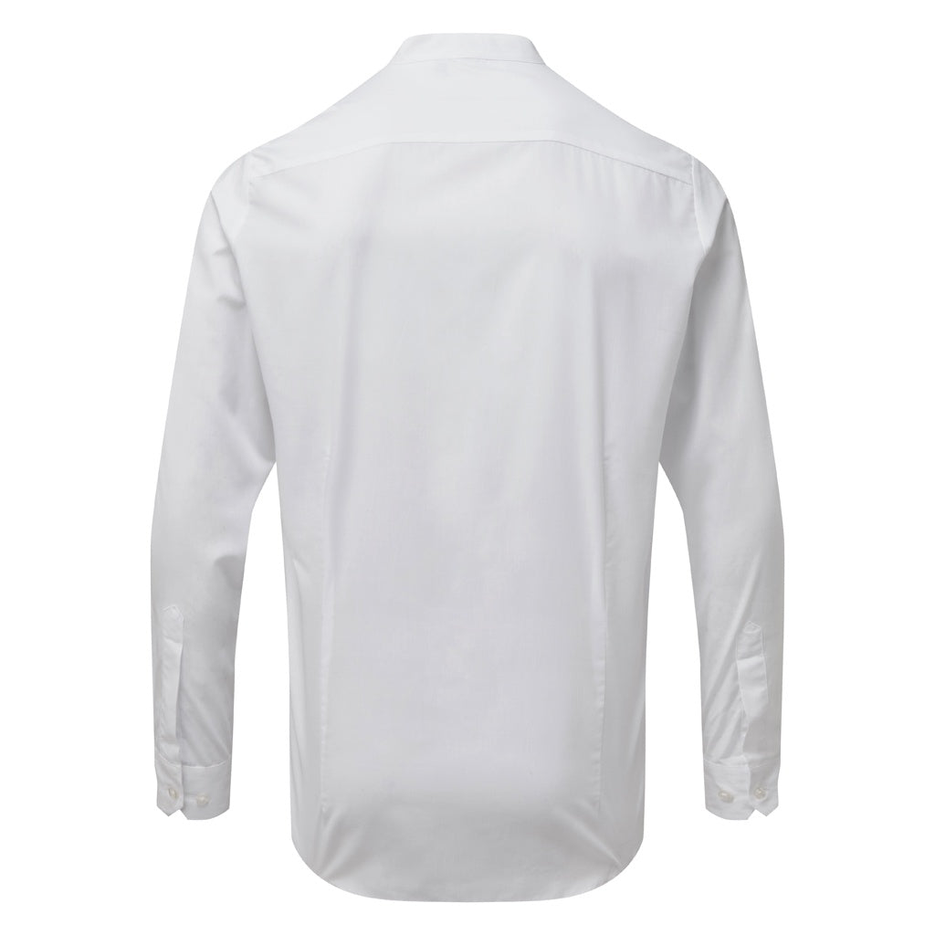 White - Back - Premier Adults Unisex Long Sleeve Grandad Shirt