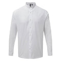 White - Front - Premier Adults Unisex Long Sleeve Grandad Shirt